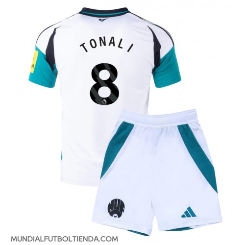 Camiseta Newcastle United Sandro Tonali #8 Tercera Equipación Replica 2024-25 para niños mangas cortas (+ Pantalones cortos)